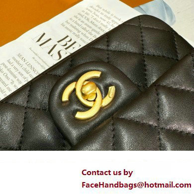 chanel Shiny Lambskin, Imitation Pearls  &  Gold-Tone Metal Mini Flap Bag Black AS4385 2024